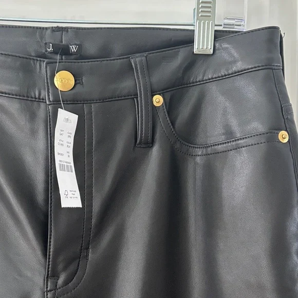 J. Crew Black Leather  Pants - Picture 4 of 5